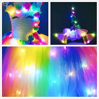 Unicorn Costume for Girls Dress Up Clothes for Little Girls Rainbow Unicorn  Tutu with Headband Birthday Gift