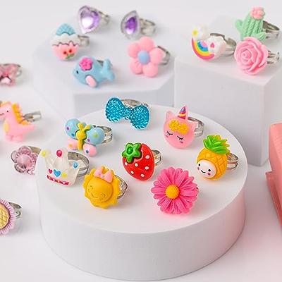 Great Choice Products Kids Jewelry Rings for Girls, Toys for Girls Age 3 4 5-7 8 Birthday Christmas Gifts Stocking Stuffers, 50 Pcs Rings Kids