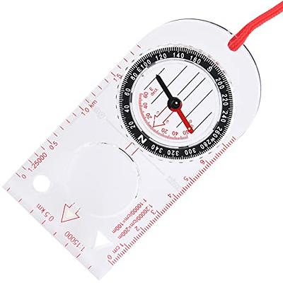 Portable Compass With Ruler Scale For Scout Hiking Camping Boating;  Orienteering Map; Professional Magnifying Compass