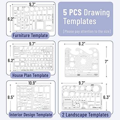 Stainless Steel Multifunction Ruler Drawing Draft Template Marking