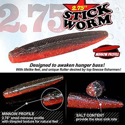 Ned-Rig-Kit-Finesse-Baits-Soft-Plastic-Worms-Fising-Lure for Bass Stick  Swimbait Minnow Crawfish Lures Shroom Ned Jig Head Kit(35-Piece 2.75'' #01  - Yahoo Shopping