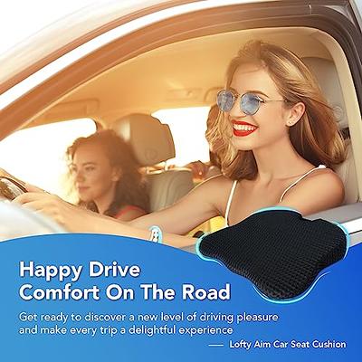 Lofty Aim Car Seat Cushion, Comfort Memory Foam Car Cushions for Driving - Sciatica & Lower Back Pain Relief, Seat Cushion for Car Seat Driver, Office