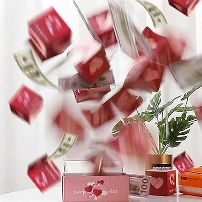 Surprise Gift Box Explosion for Money,Exploding Surprise Box Gift Box with  Confetti, Cash Explosion Gift Box for Birthday Anniversary Valentine