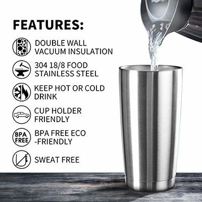 EcoMozz 20oz Tumbler Bulk Stainless Steel Vacuum Insulated Tumblers with  Lid Double Wall Travel Mug, Powder Coated Coffee Cup, Suitable for Ice  Drinks and Hot Beverage (Stainless steel 12pack) - Yahoo Shopping