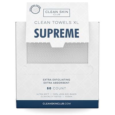  Clean Skin Club Clean Towels XL, 100% USDA Biobased Face Towel,  Disposable Face Towelette, Makeup Remover Dry Wipes, Ultra Soft, 50 Ct, 1  Pack : Beauty & Personal Care