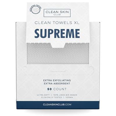 Clean Skin Club Clean Towels XL, 100% USDA Biobased Dermatologist Approved  Face Towel, Disposable Clinically Tested Face Towelette, Facial Washcloth