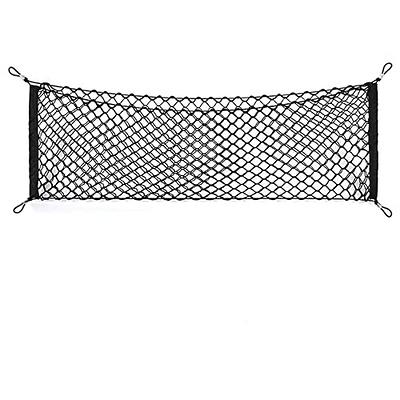 Universal Trunk Cargo Net, Rear Cargo Net Stretchable, Storage Mesh  Double-Layer with Hooks, Trunk Cargo Organizer Compatible for SUV, Jeep,  Truck