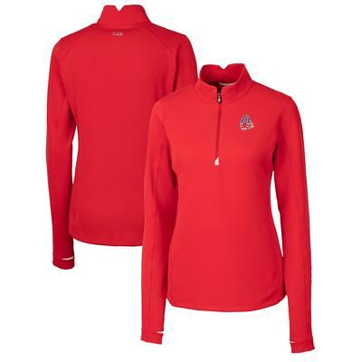 Women's Cutter & Buck Black Louisville Cardinals Forge Tonal Stripe Stretch  Half-Zip Pullover Top