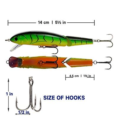 DMSHARK 5 Jointed Fishing Lures Minnow of Medium Diving Jerkbait Lifelike  Swimbaits Hard Crankbait Topwater Slow Sinking Fishing Tackler for Bass  Walleye Trout Freshwater Saltwater (FireTiger) - Yahoo Shopping