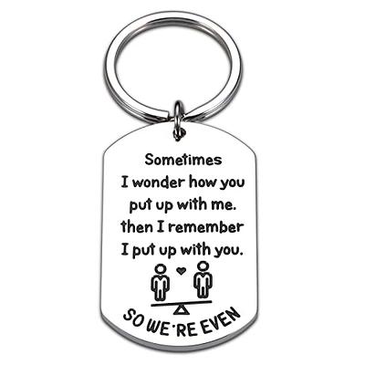Wife Husband Anniversary Keychain Engagement Gifts for Him her Fiance  Fiancee Wedding Gifts for Bride Groom Love Birthday Gifts Boyfriend  Girlfriend Valentines Gifts to My Man Christmas