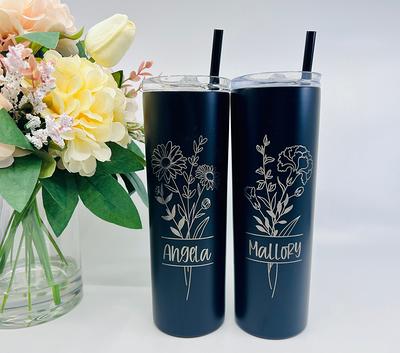 Birth Month Flower Personalized Tumbler