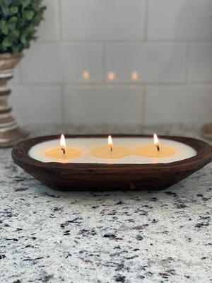  Dough Bowl Candle Company - 2-Pack 10x6 Wooden Dough