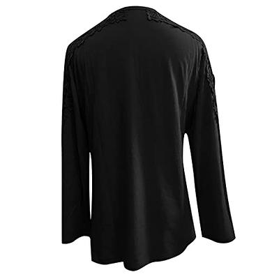 Womens Tops Dressy Casual Long Sleeve Shirts Sexy Hollowing Costumes Solid  Color Tunics Or Tops to Wear with Leggings Fall Work Blouses Cute Plus Size  Crewneck Tops(A-Black,X-Large) - Yahoo Shopping