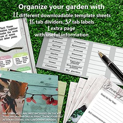 Garden Journal, 3 Ring Full Page 8.5x11 Binder. Seed Packet