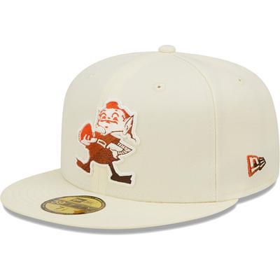 Men's New Era Cream Cleveland Browns Chrome Color Dim 59FIFTY