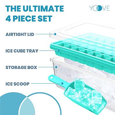 Ice Cube Tray with Lid and Bin  36 Nugget Silicone Ice Tray for