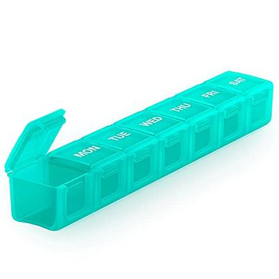 LEMBOL Cute Weekly Pill Organizer,Large Pill Box 7 Day,Portable Pill Case  for Travel,XL Daily Medicine Organizer for Vitamins,Fish Oils,Supplements