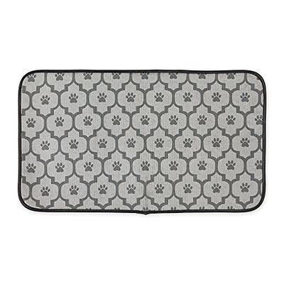 Bone Dry Machine Washable, Ultra Absorbent Pet Mat Lattice Gray 12x18