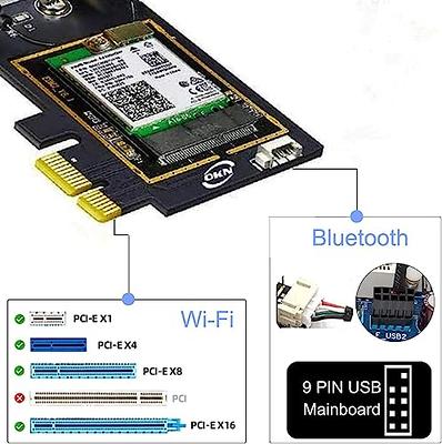 OKN WiFi Card 6E AX5400 PCIe WiFi Card Intel AX210 Chip Bluetooth 5.3 WPA3  11AX Tri Band Wireless Adapter with MU-MIMO, OFDMA, Ultra-Low Latency,  Low-Profile Bracket, Supports Windows 11, 10 (64bit) 