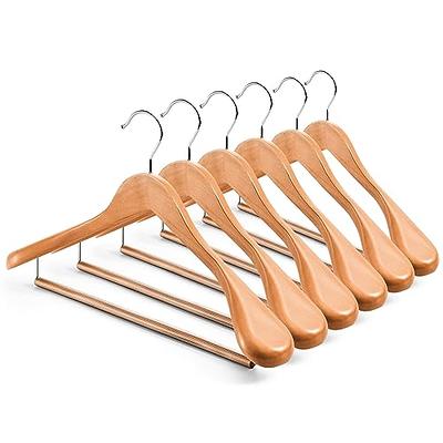 HOUSE DAY Wooden Hangers 10 Pack Natural Wood Clothes Hangers