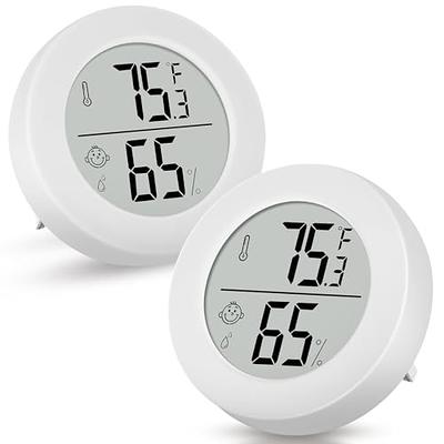 JEDEW 2-Pack Mini Hygrometer Thermometer Digital LCD Monitor Indoor/Outdoor  Humidity Meter Gauge Temperature for Humidifiers Deh
