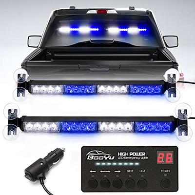 BooYu 2 in 1 LED Emergency Strobe Light Bar w/Digital Display