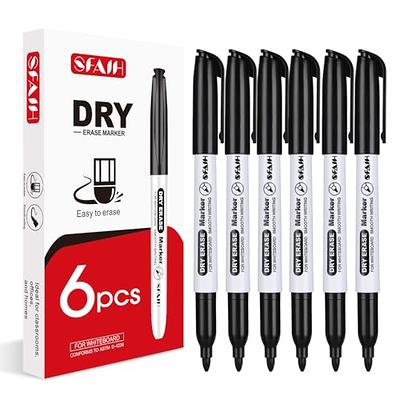 SFAIH Fine Tip Dry Erase Markers - 24 Pack Black Whiteboard Erasable Markers Bulk for Kids Adults, Ideal for Classroom School Office Home Use on White