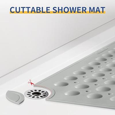 Bathtub Mat OTHWAY Soft Rubber Bathroom Bathmat with Strong Suction Cups  (Grey)