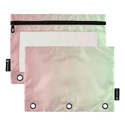 Pink Gradient Pencil Pouch for 3 Ring Binder Pencil Case with Zipper Clear  Window Pencil Bag for Office Daily 2 Pack - Yahoo Shopping