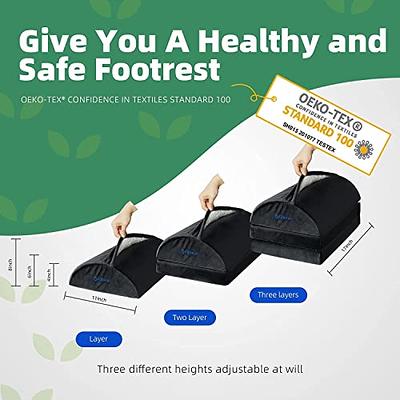 TALSTILA Foot Rest for Under Desk at Work, Footrest with Warm Plush Feet  Pocket, Ergonomic Adjustable
