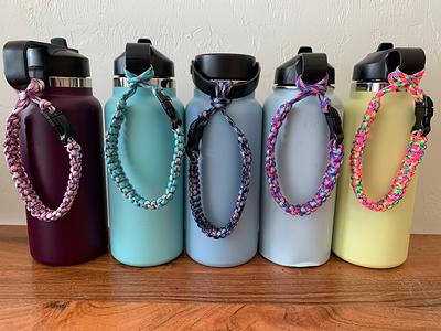 Paracord Handle Carrier 2.0 for Hydro Flask Wide Mouth Bottle Fit 40 32 64  20 oz