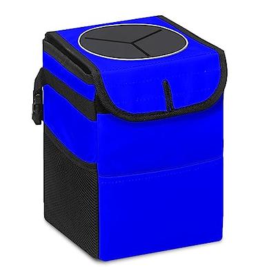 Portable Folding Car Trash Can with Lid and Storage Pockets