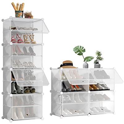 Catalonia Mobile Shoe Closet 1.0 with 10 shelves in White - HouseTie