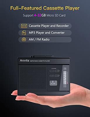 Retro Stereo Cassette Player Walkman Cassette Tape Music Audio Auto Reverse  With Recorder External Speaker USB