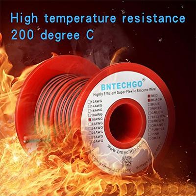BNTECHGO 12 Gauge Silicone Wire Spool 2 Color (25 ft Black and 25 ft Red)  Ultra Flexible High Temp 200 deg C 600V