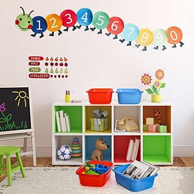 24 Pcs Plastic Cubby Storage Bins Classroom Cubby Organization with Self  Adhesive Labels Bin Small Stackable Storage Containers Toy Book Storage Box