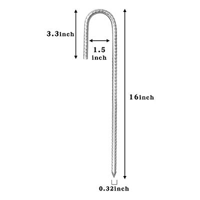 Galvanized Rebar Stakes, 10 Pack 16 Inch J Hook Heavy Duty Ground