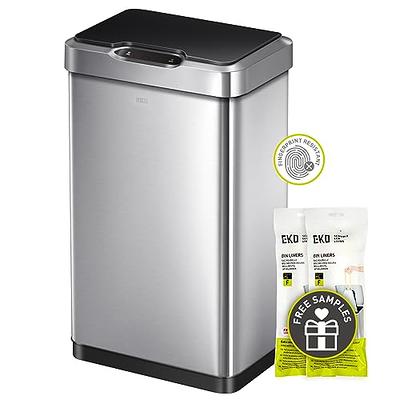 13 Gallon Kitchen Trash Can Automatic Stainless-Steel Garbage Can with  Touch-Free & Motion Sensor, Anti-Fingerprint Mute Designed Brushed Waste Bin  for Home, Silver 