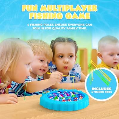 Fishing Game Toys for Kids - Magnetic Fishing Toys Set for Toddler with  Music Rotating Board Toddler Preschool Learning for 2 3 4 5 6 Year Girls  Boys