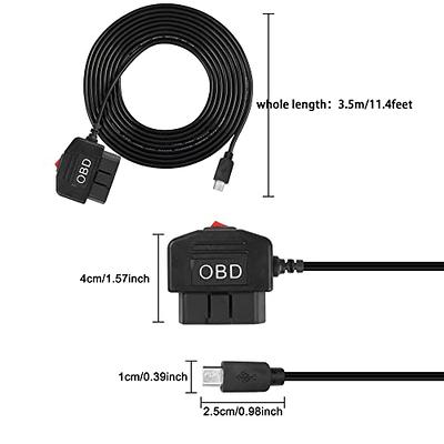 Charging Power Cable for Dash Cam, 11.5 ft USB 2.0 to Mini USB Car Vehicle Power