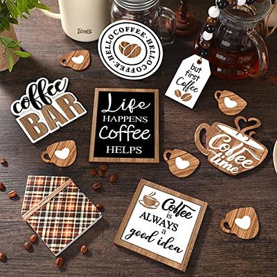 Coffee Farmhouse Tiered Tray Decors Set, Coffee Bar Decor Sign Wooden Coffee  Bar Accessories, Rustic Coffee Station Decor Coffee Table Decorations, Wood  Beaded Garland For Kitchen Home Items - Temu
