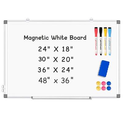 TRIPOLLO Magnetic White Board, 36 X 24 Inches Magnetic Dry Erase Board  Hanging Whiteboard, Silver Aluminum Frame, Whiteboard for Office, Home and