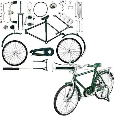 Vucootli 2023 DIY Retro Bicycle Model Ornament for Kids, 1:10 Simulation  Mini Bicycle Model Scale Kit with Inflator and Briefcase, Finger Bike  Models