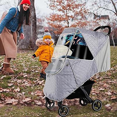 EVA Baby Stroller Waterproof Rain Cover Transparent Wind Dust Shield Zipper  Open For Pushchairs Windproof Breathable Raincoat