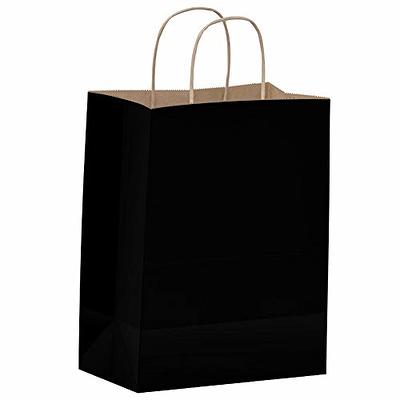 BagDream 16x6x12 Inches 50Pcs Black Kraft Paper Bags with Handles