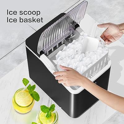 SUGIFT Countertop Ice Maker Machine, Electric Ice Maker with Scoop and  Basket , Black