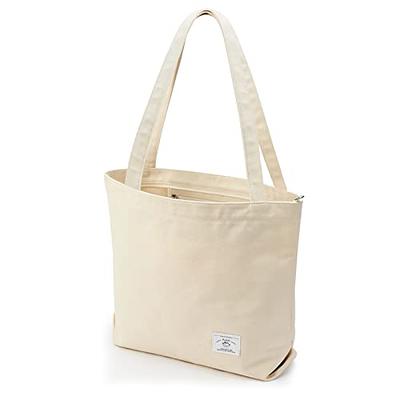 Plain White Zipper Tote Bag