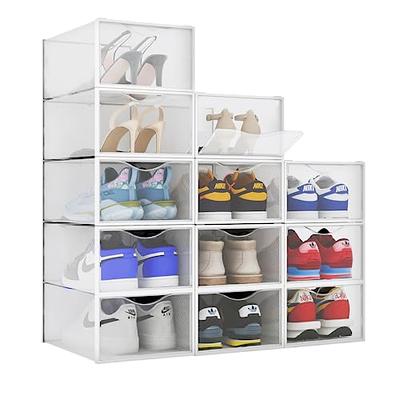STAHMFOVER Clear Shoe Box Stackable Plastic Sneaker Box Container, Magnetic  Side Open Shoe Organizer and Shoes Storage Case, Full Transparent
