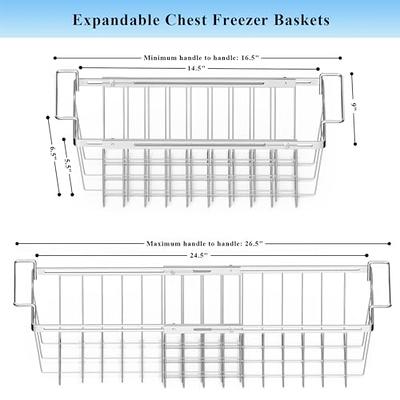 Chest Freezer Organizer Bins 16.5 Inch Long Deep Freezer Basket Storage  Rack Bin