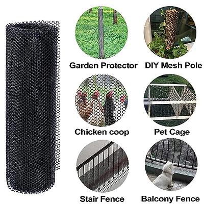 Tree Trunk Protector Guard Black 15.7x122inch Plastic Chicken Wire Mesh  Roll Garden Fence Animal Barrier Plant Cage Shrub Cover Tree Wraps to  Protect Bark, Balcony Protection for Pets Safe Fencing Net 